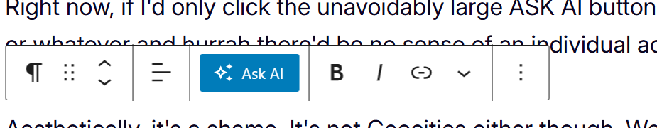A blue button captioned 'Ask AI'